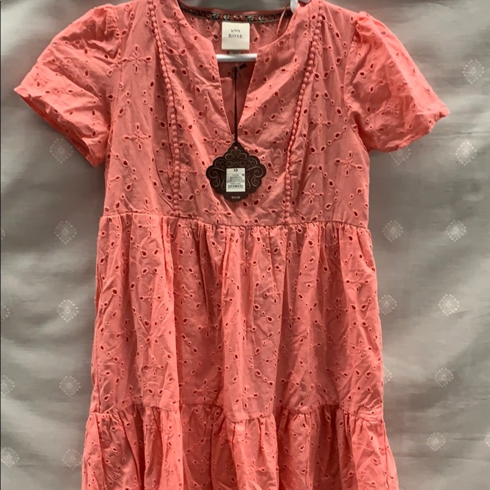 Knox Rose Pink Embroidered Babydoll Dress